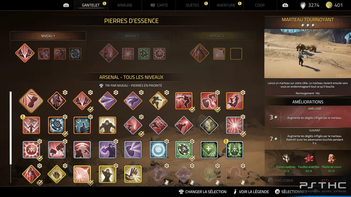 Guide Saw 2 — Objets, emplacements et trophées (25 pièces)