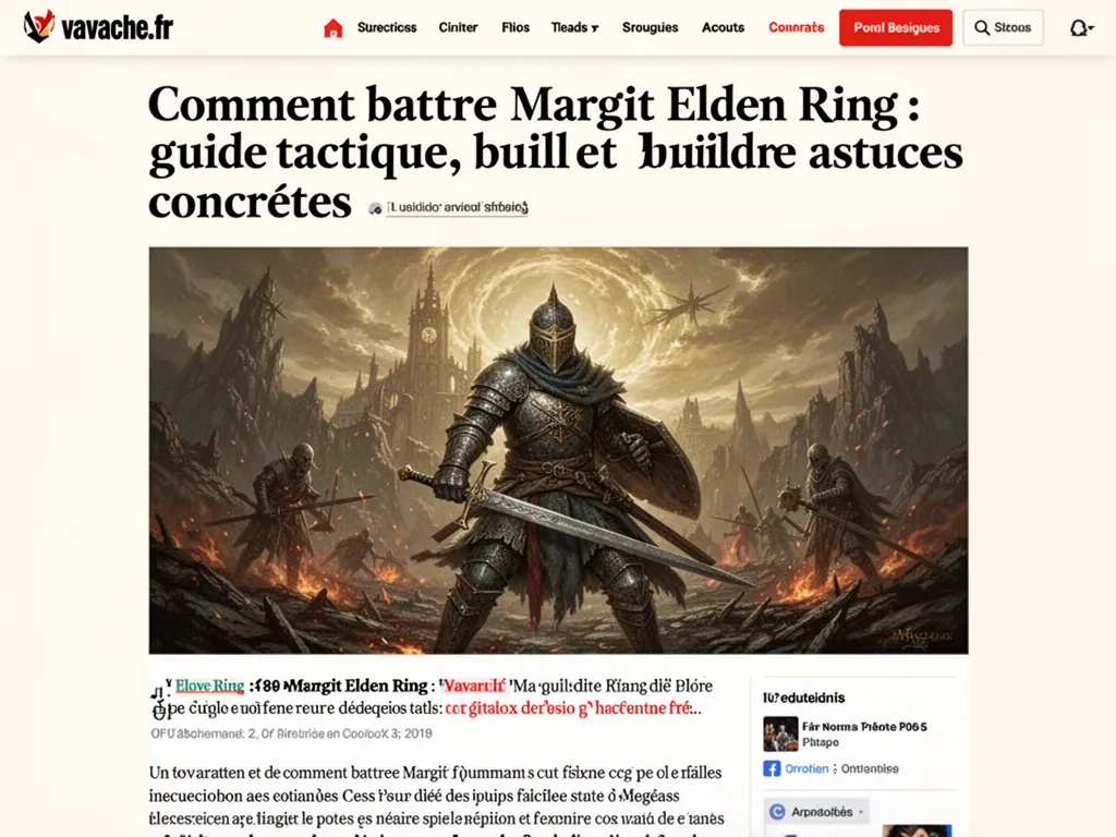 Comment battre Margit Elden Ring : guide tactique, build et astuces concrètes