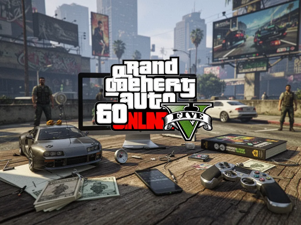 Écran de sélection de personnage dans GTA Online avec plusieurs avatars et interface de progression