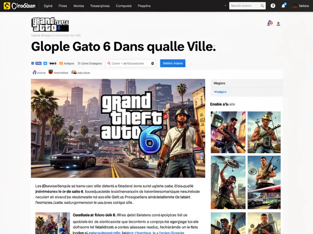 Vue urbaine inspirée de Miami avec néons, palmiers et circulation dense rappelant l'ambiance de GTA 6