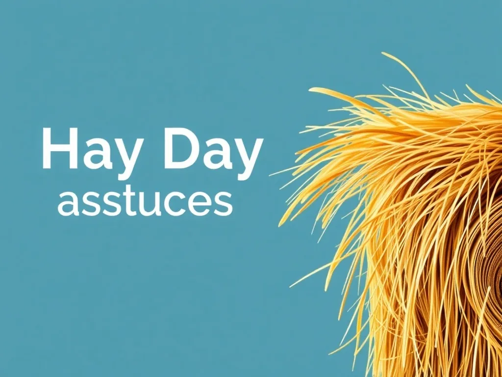 Capture d'écran d'une ferme Hay Day prospère avec des pièces d'or et des caisses de production.