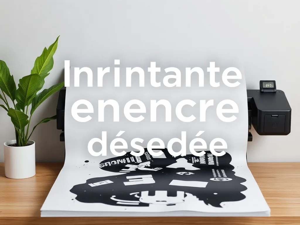 Imprimante ouverte, cartouche retirée, encre séchée sur la tête, nettoyage au coton-tige
