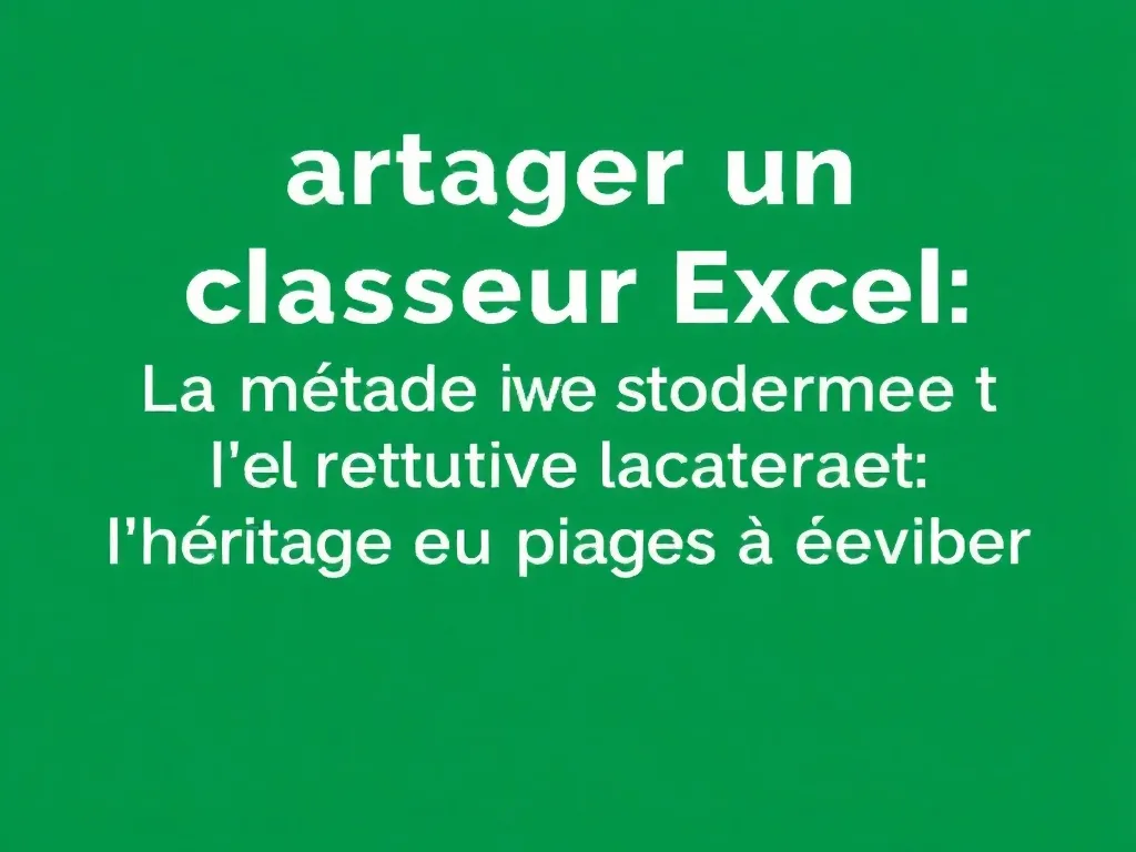 Partager un classeur Excel : la méthode moderne, l'héritage caché et les pièges à éviter