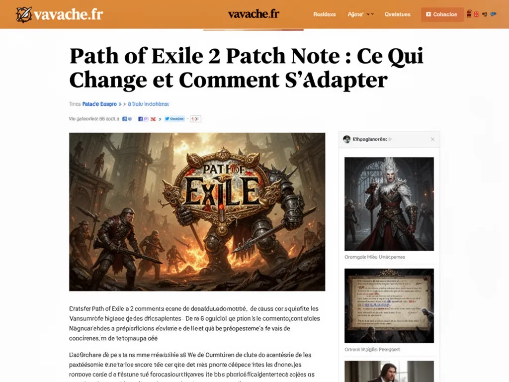 Path of Exile 2 Patch Note : Ce Qui Change et Comment S'Adapter