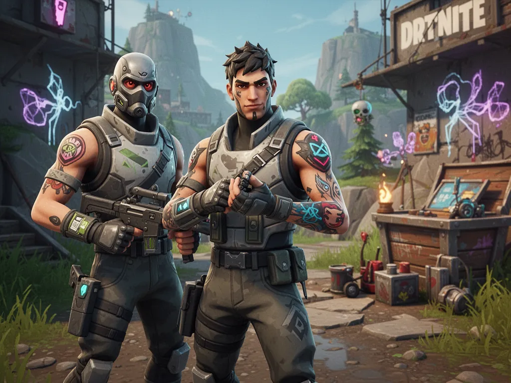 Un personnage de Fortnite en silhouette claire sur un fond contrasté, prêt à viser
