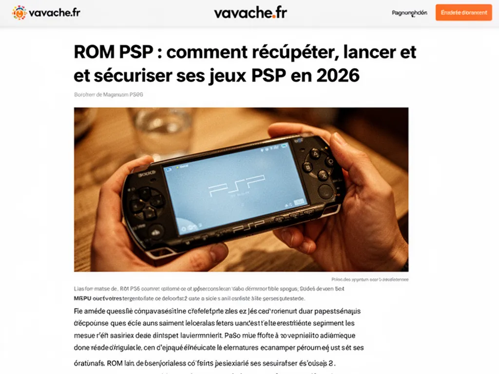 ROM PSP : comment récupérer, lancer et sécuriser ses jeux PSP en 2026